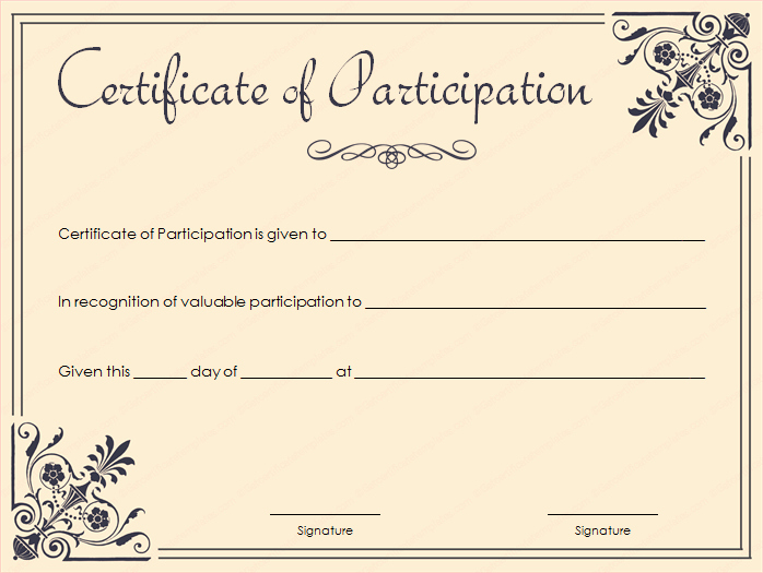 Participation Award Certificate Template Elegant 89 Elegant Award Certificates for Business and School events