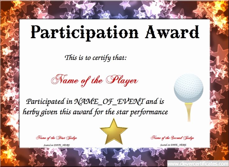 Participation Award Certificate Template New 12 Best Images About Sports Certificate Templates On