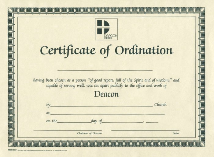Pastor ordination Certificate Template Inspirational Deacon ordination Certificate Templates Templates