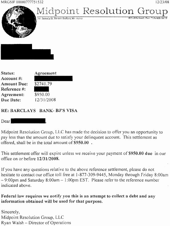 Payment Settlement Letter format Beautiful Barclays Bank Sample Debt Settlement Letter Leave Debt