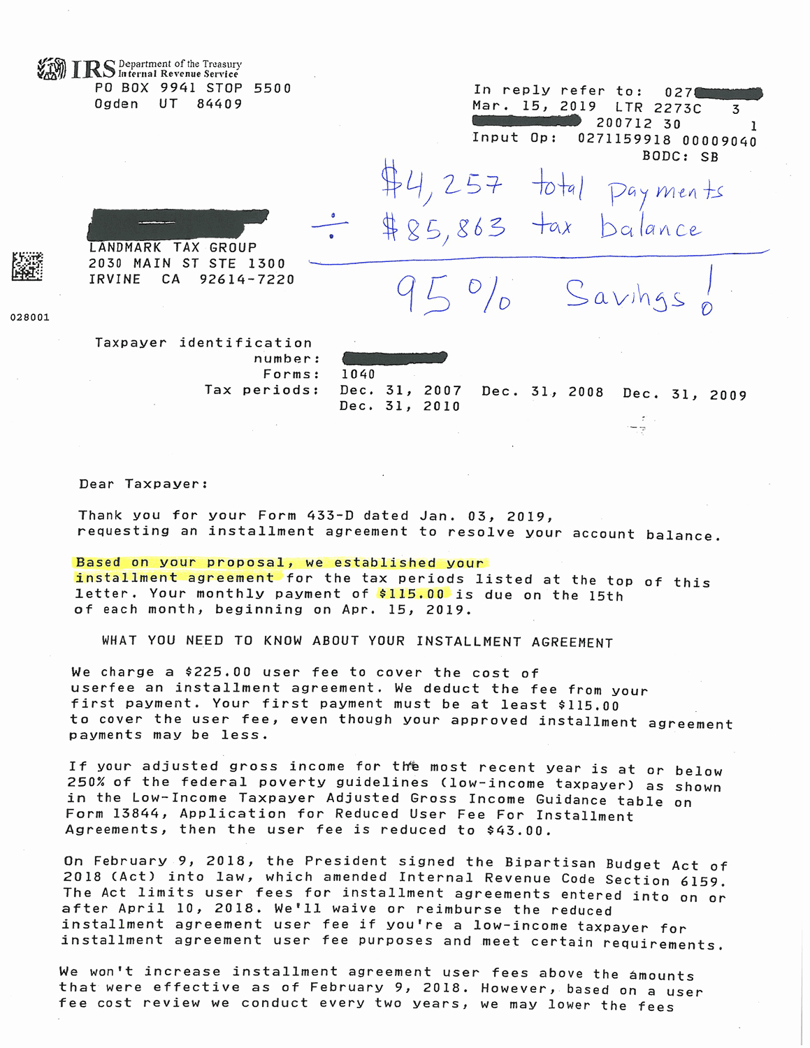 Payment Settlement Letter Lovely How An $85 863 Irs Bill Reached A Settlement