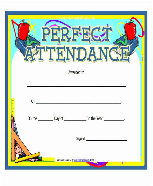Perfect attendance Award Certificate Awesome 43 Printable Award Certificates Word Psd Ai Eps Vector