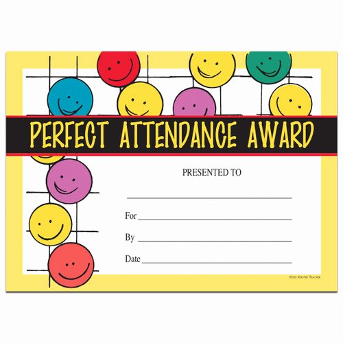 Perfect attendance Award Certificate Awesome Perfect attendance Mini Certificate