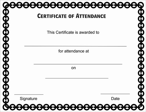 Perfect attendance Award Printable Elegant attendance Certificate Templates
