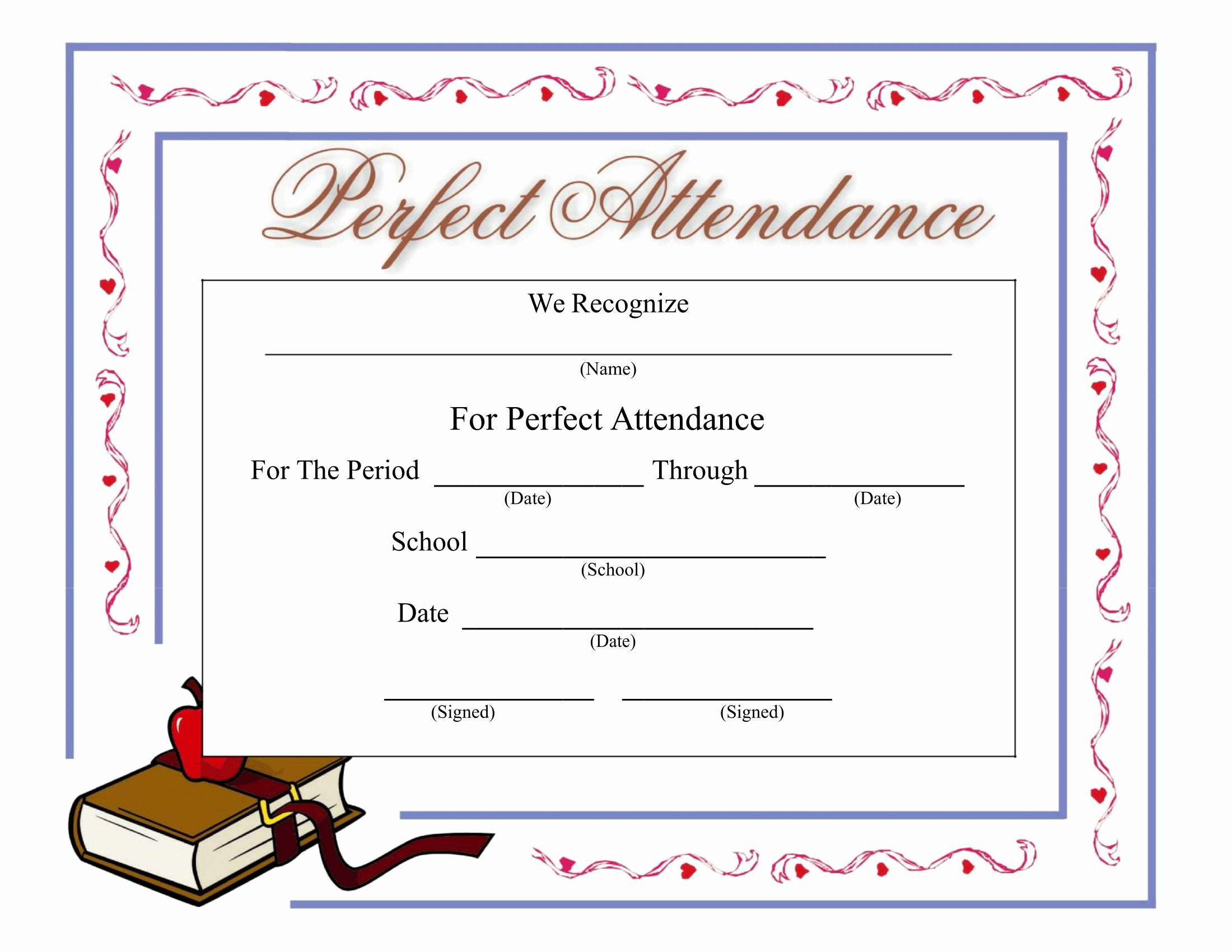 Perfect attendance Certificate Editable Inspirational Certificates Download Free Business Letter Templates