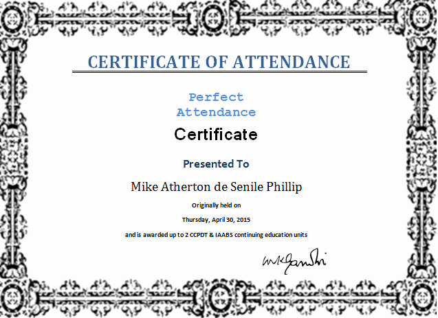 Perfect attendance Certificate Word New Certificate Templates Ms Word Perfect attendance