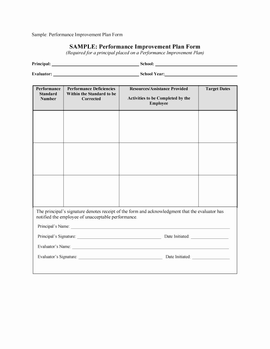 Performance Improvement Plan Template Excel Best Of 41 Free Performance Improvement Plan Templates &amp; Examples