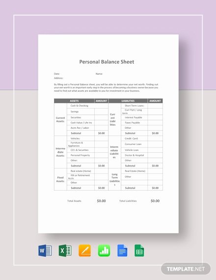 Personal Balance Sheet Template Best Of Personal Bud Template Download 175 Bud Templates