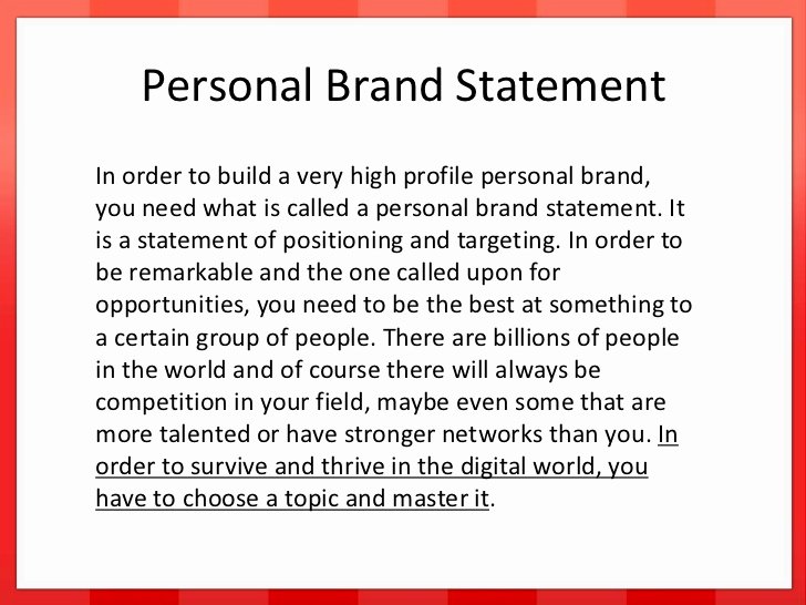 Personal Brand Statement Examples Best Of Developing Your Personal Brand