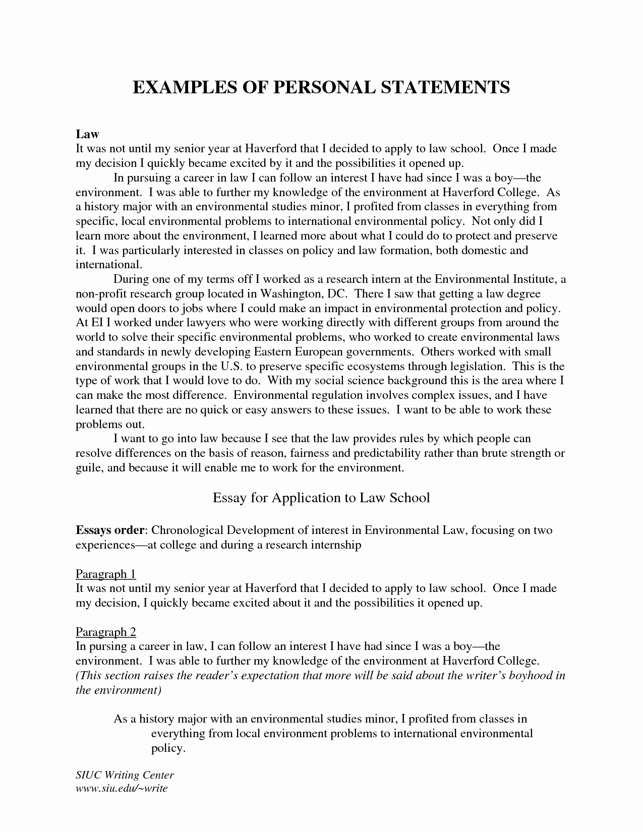 Personal History Statement Samples Awesome Sample Personal Statement for Graduate School In History