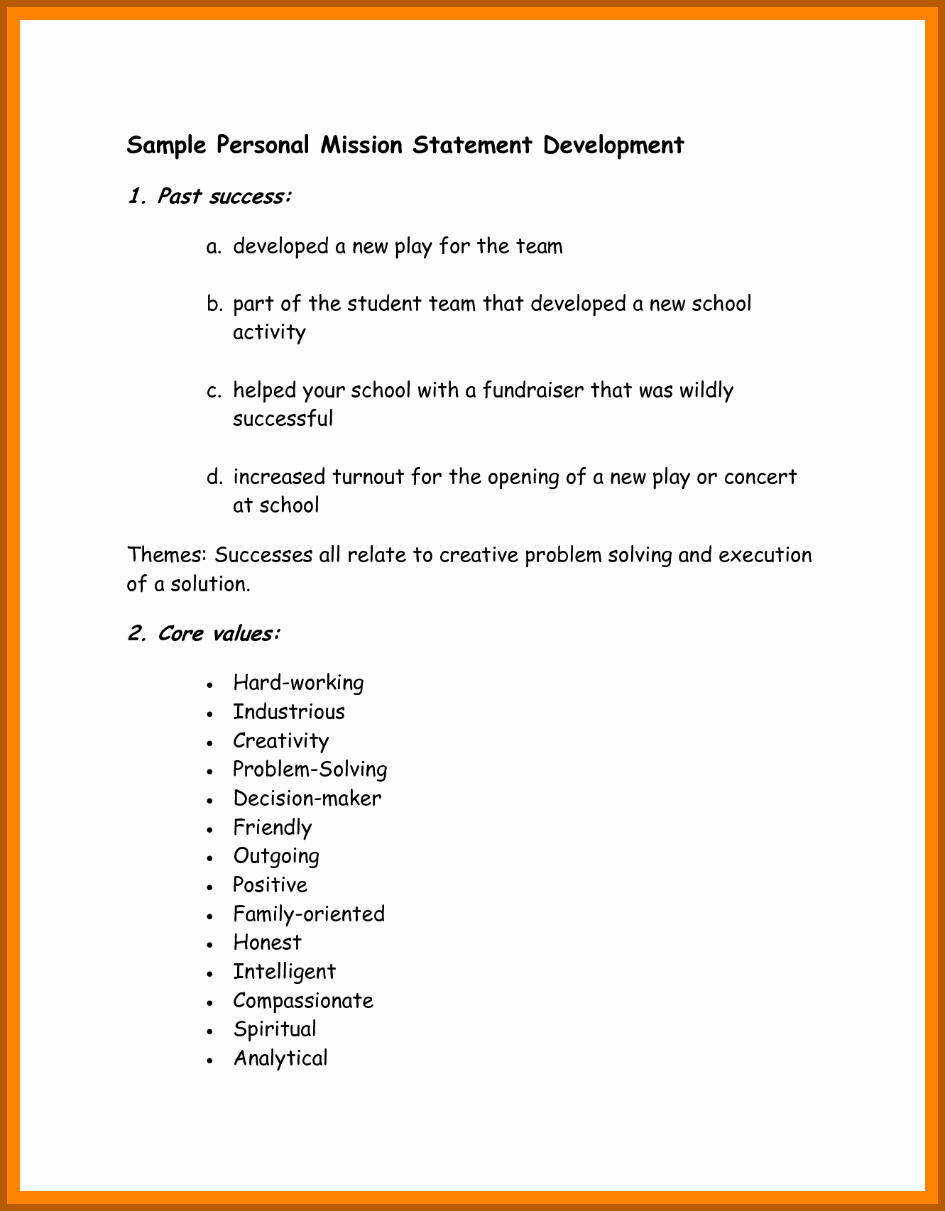 Personal Mission Statement Template for Students Fresh 8 9 Examples Of A Mission Statement