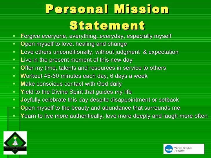 Personal Mission Statement Template for Students Lovely the Diamond Success