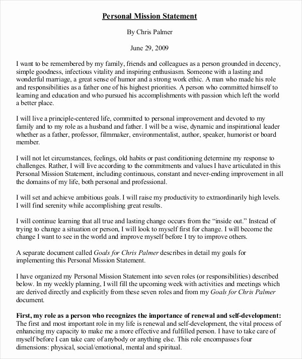 Personal Mission Statement Template for Students New 13 Mission Statement Examples Word Pdf