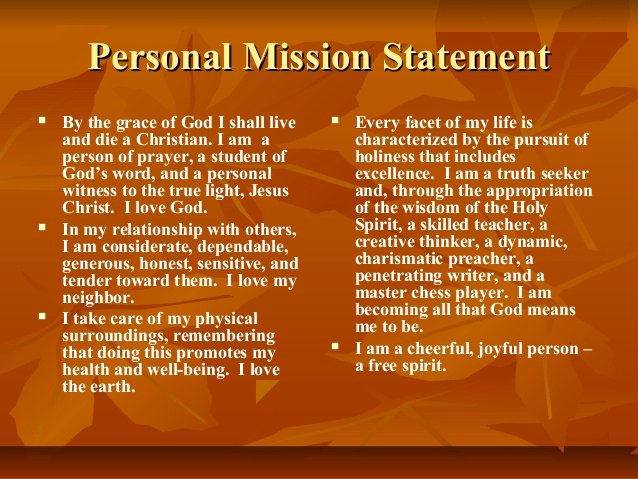 Personal Mission Statement Template New Personal Mission Statement by Kwame Payne