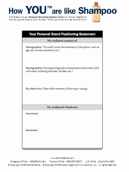Personal Position Statement Examples Fresh Personal Brand Positioning Statement
