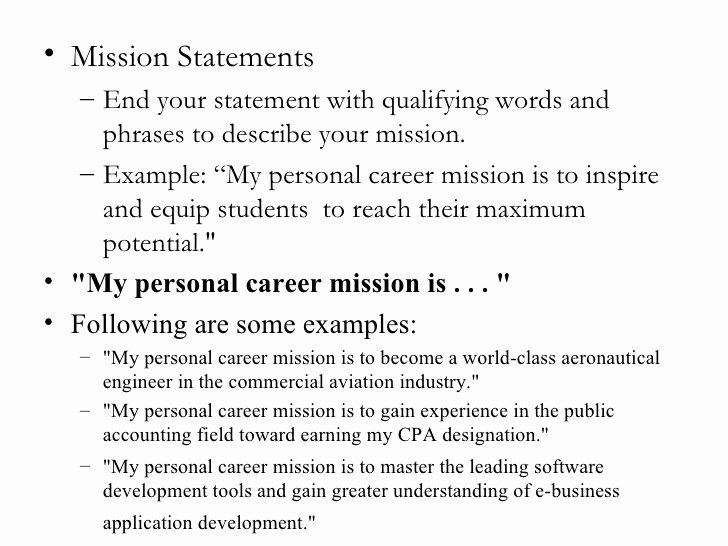 Personal Professional Vision Statement Examples Fresh Personal Mission Statements College Homework Help and