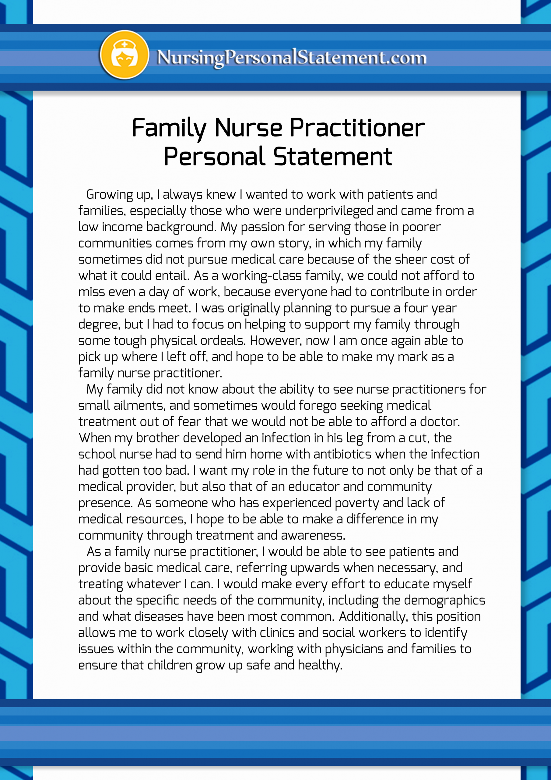 Personal Statement for Nursing School Beautiful Family Nurse Practitioner Personal Statement