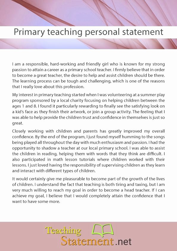 Personal Statement Sample for Job Luxury Pin by Teachingstatement On Primary Teaching Personal