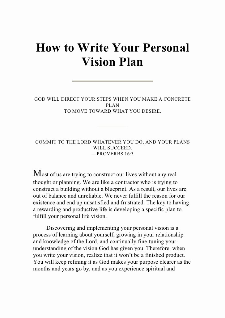  20 Personal Vision Statement Example Dannybarrantes Template