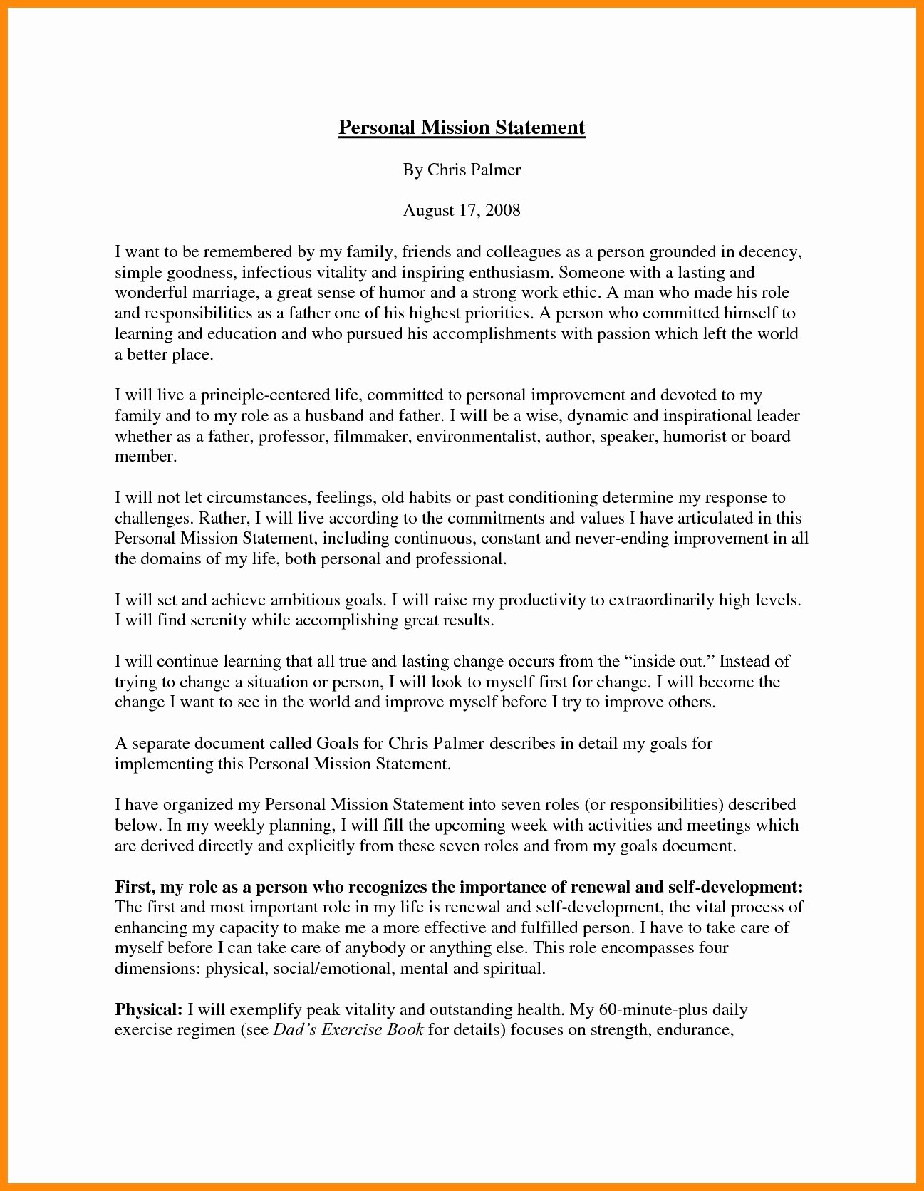Personal Vision Statement Template Lovely 5 6 Capability Statement Examples