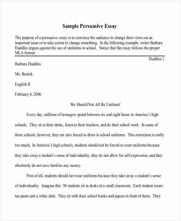 Persuasive Outline Sample Unique Free 5 Persuasive Essay Examples &amp; Samples In Pdf