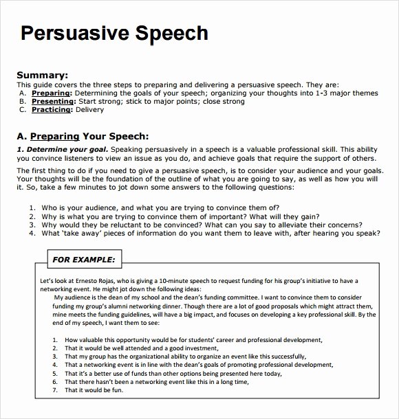 Persuasive Speech Samples Unique Sample Persuasive Speech 7 Documents In Pdf