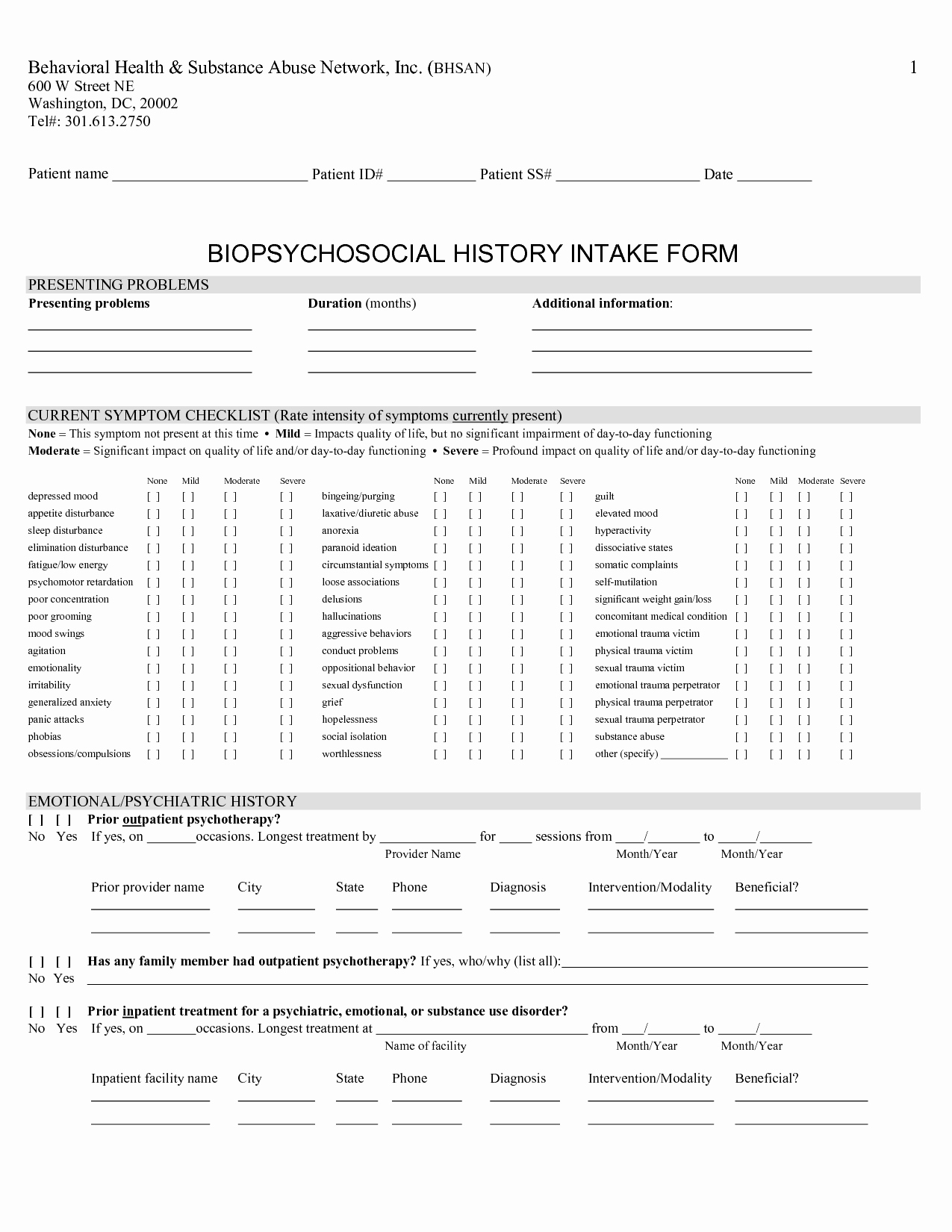 Physical therapy Intake form Template Best Of social History Intake form Art therapy