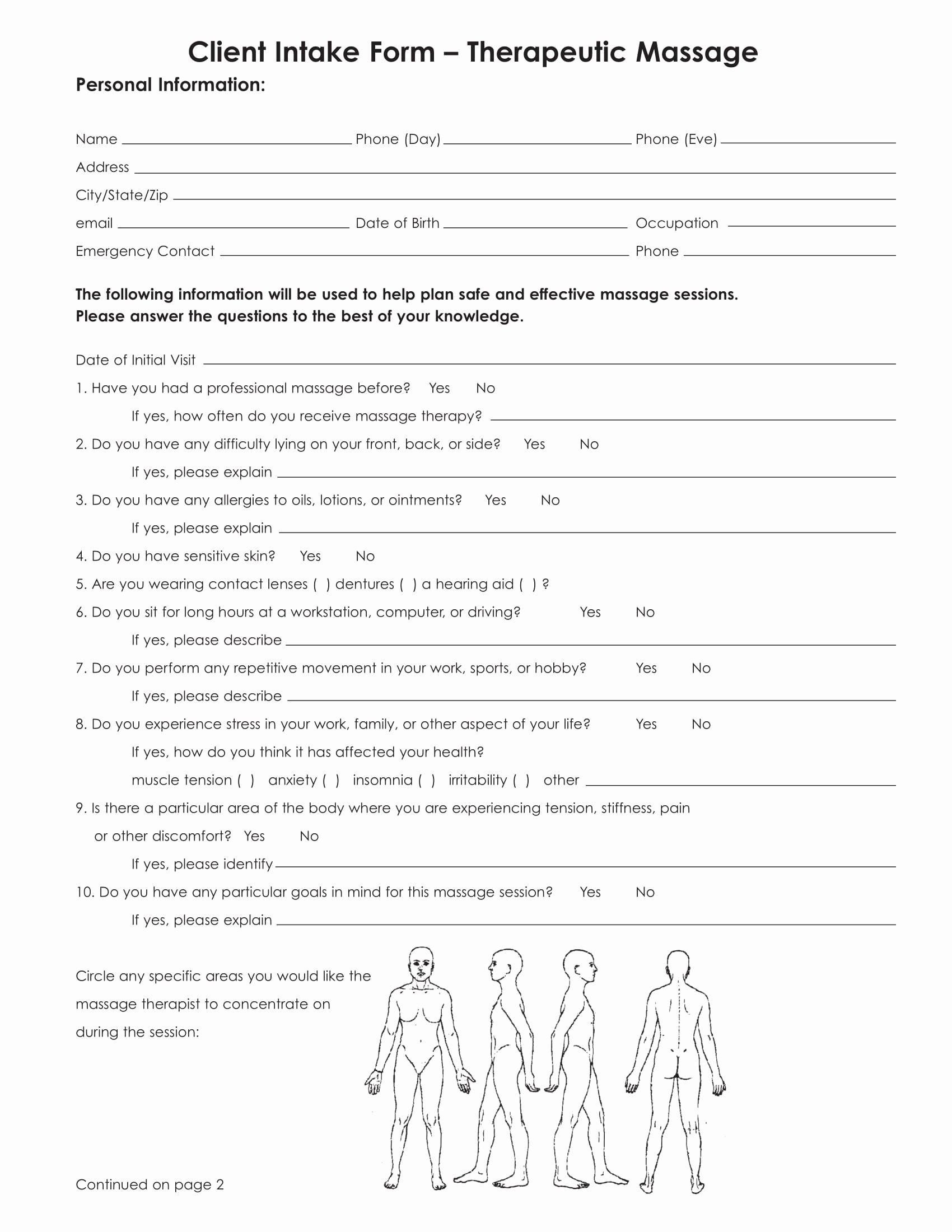 Physical therapy Intake form Template Elegant Free 3 therapy Intake forms