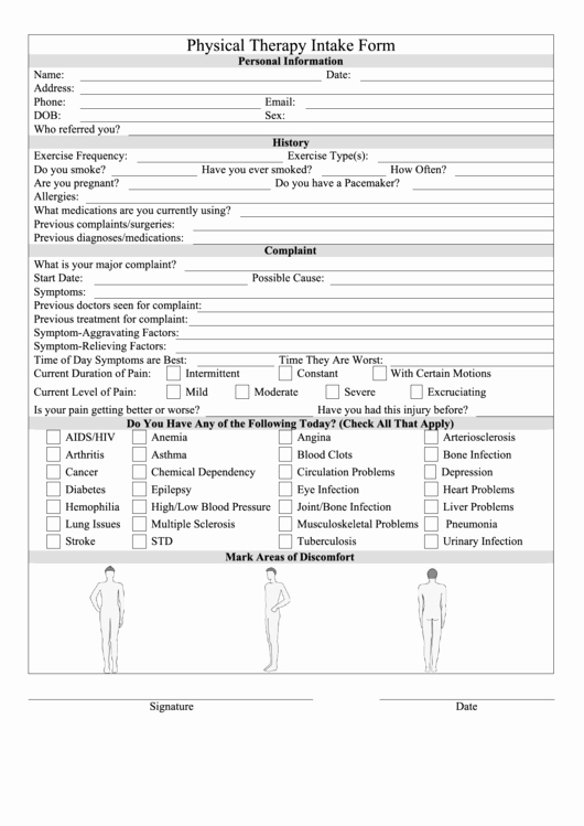 Physical therapy Intake form Template Lovely 17 therapy Intake form Templates Free to In Pdf