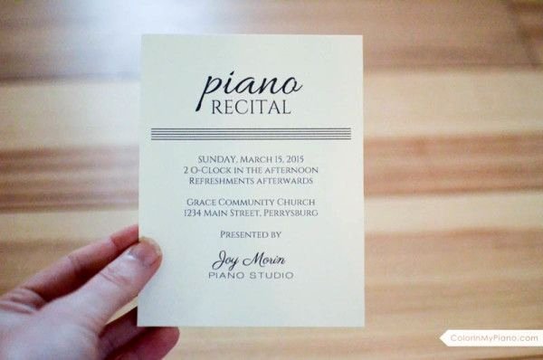 Piano Recital Certificate Template New 17 Best Images About Piano Recital Invitations On