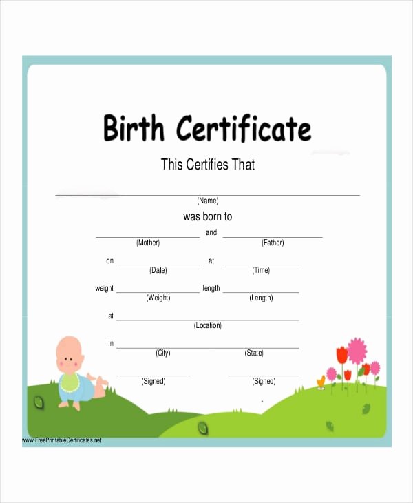 Pictures Of Blank Birth Certificates Elegant Free 48 Certificate Examples In Pdf