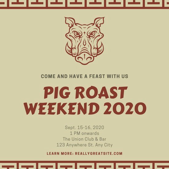 Pig Roast Invitation Template Free Best Of Customize 46 Pig Roast Invitation Templates Online Canva