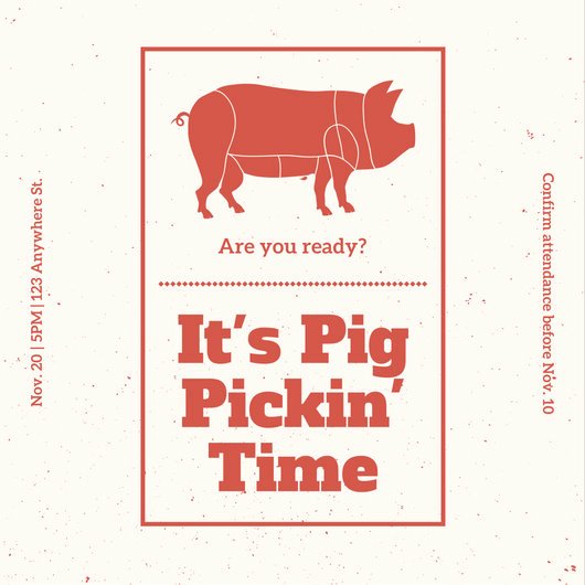 Pig Roast Invitation Template Free Fresh Customize 55 Pig Roast Invitation Templates Online Canva