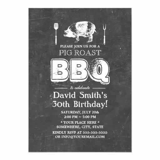 Pig Roast Invitation Template Free Fresh Vintage Chalkboard Pig Roast Bbq Birthday Party 5x7 Paper