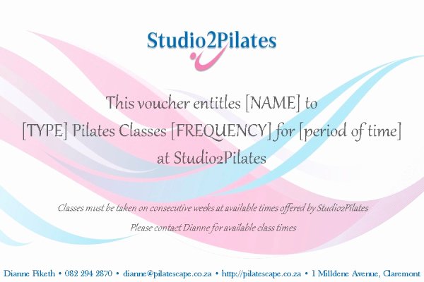 Pilates Gift Certificate Template Awesome Pilates Gift Vouchers the Perfect Gift for that Special