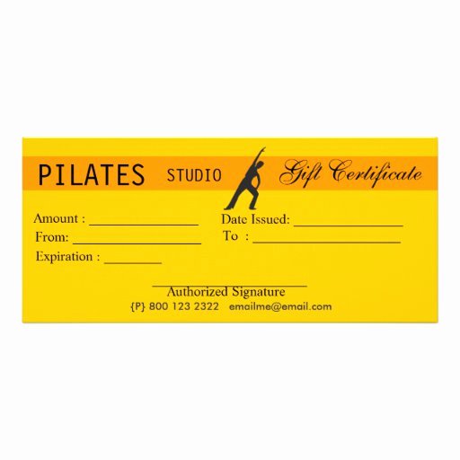 Pilates Gift Certificate Template Awesome Women Fitness Pilates Gift Certificate Giveaways