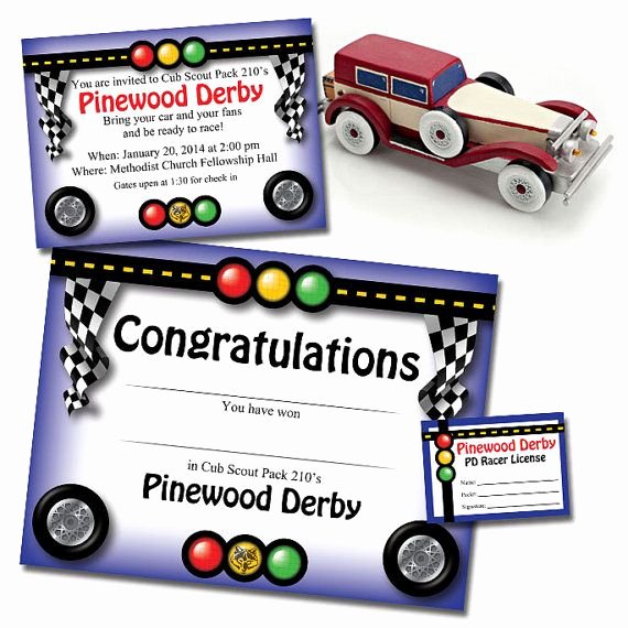 Pinewood Derby Certificate Template Best Of Custom Pinewood Derby Invitation Racer S License