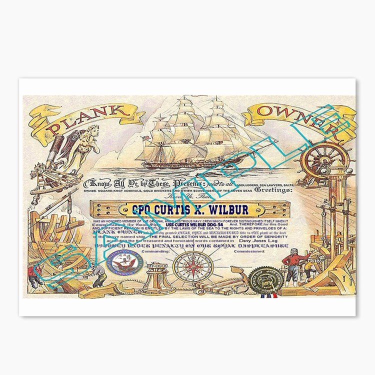 Plank Owner Certificate Template New Sailors Postcards