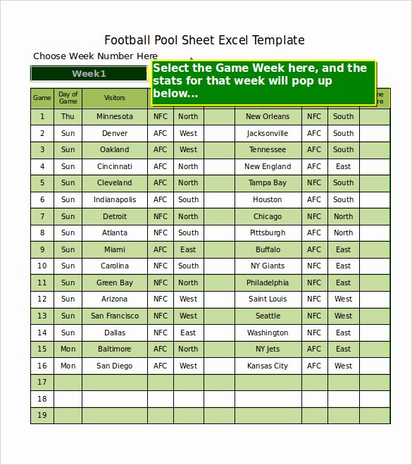 Player Of the Week Template Elegant 19 Football Pool Templates Word Excel Pdf