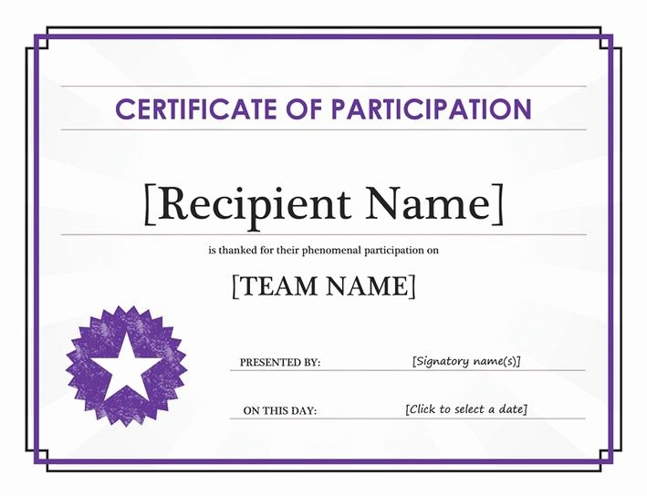 Player Of the Week Template Lovely Certificate Of Participation