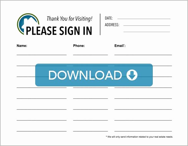 Please Sign In Sheet Awesome Download these Free Real Estate Open House Sign In Sheet