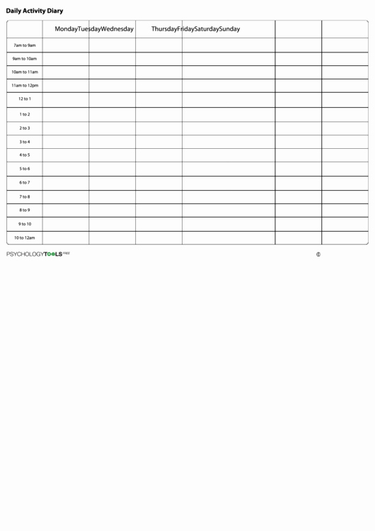 Police Daily Activity Log Template Inspirational Daily Activity Diary Template Printable Pdf