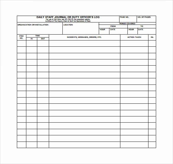 Police Daily Activity Log Template Inspirational Sample Daily Log Template 15 Free Documents In Pdf Word