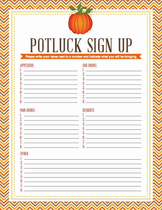Potluck Signup Sheet Pdf Best Of Halloween Potluck Sign In Sheet – Festival Collections