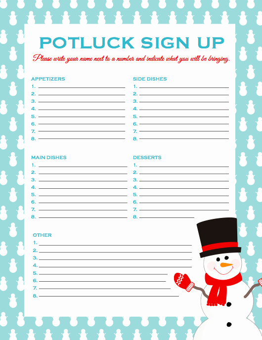 Potluck Signup Sheet Pdf Luxury 1000 Images About I M An Ocd List Lover On Pinterest