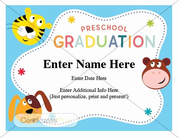 Preschool Awards for Graduation Beautiful Preschool Diploma Kid Certificate Preschool Graduation