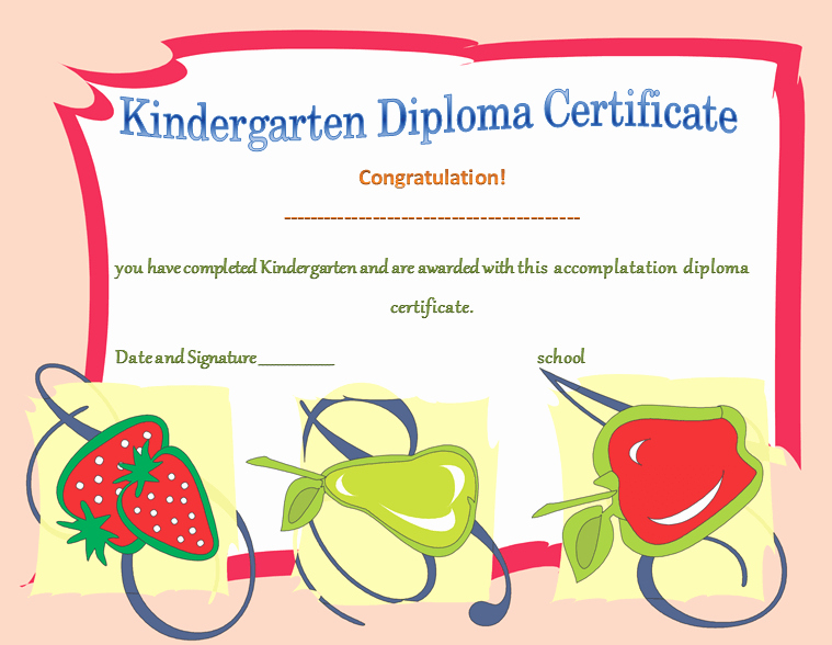 Preschool Certificate Templates Free Beautiful Kindergarten Diploma Certificates Printable Templates