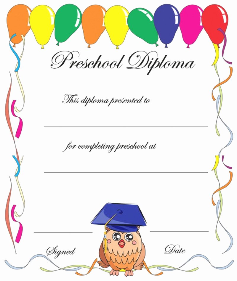 Preschool Diploma Template Free Best Of 11 Preschool Certificate Templates Pdf