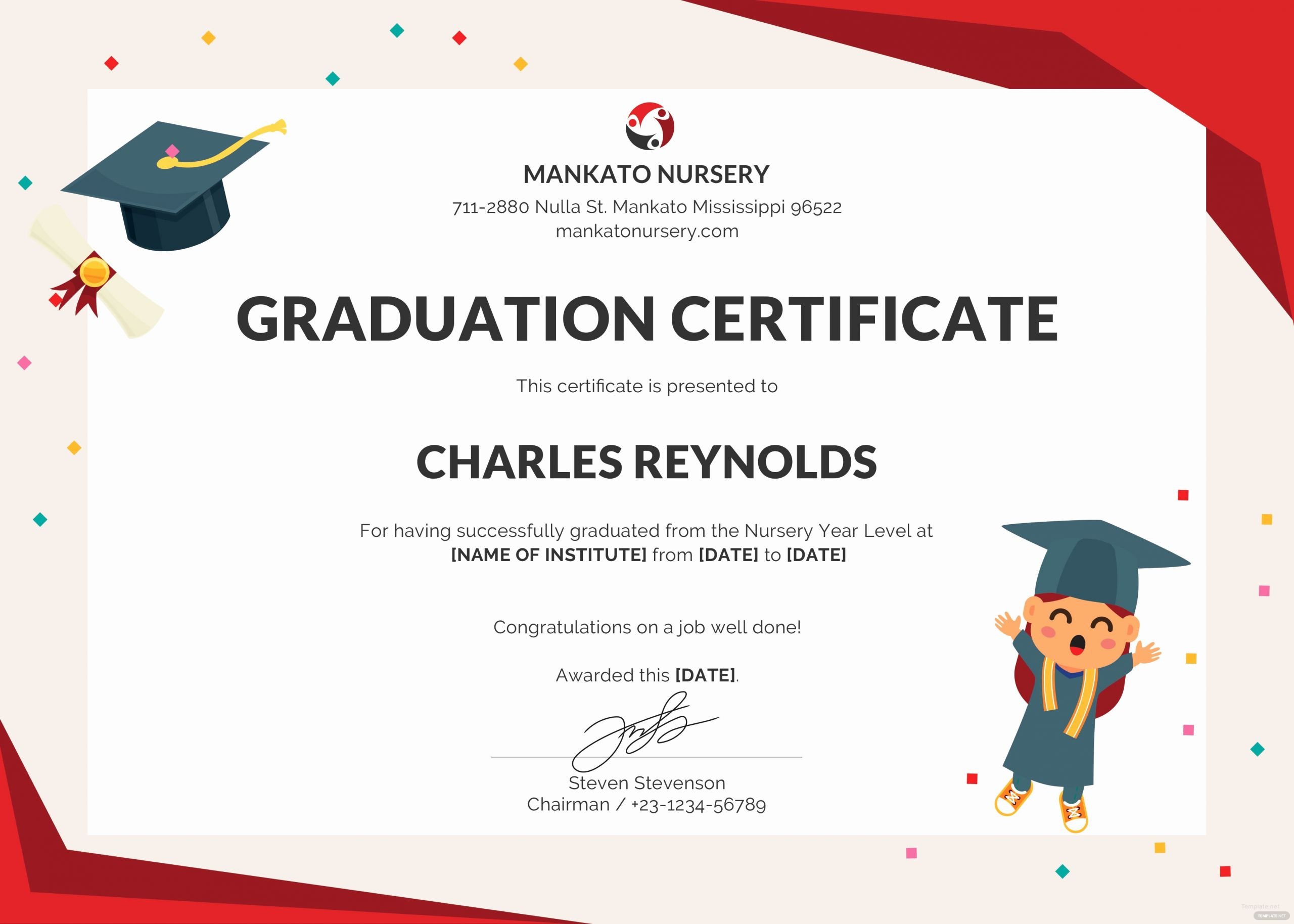  20 Preschool Graduation Certificate Editable Dannybarrantes Template