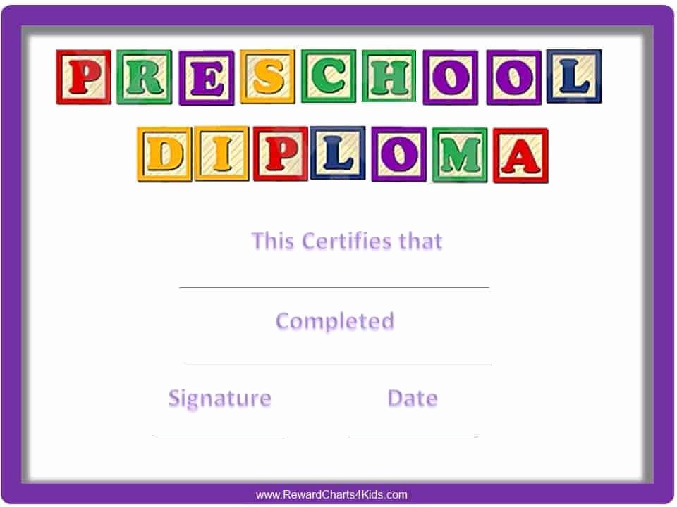 Preschool Graduation Certificate Template New Preschool Certificates